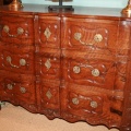 French 18th Century Fruit Wood Three Drawer Commode with Shaped Front
