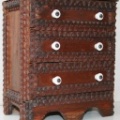 Tramp art mini chest of drawers