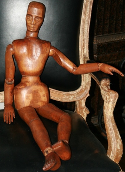 SOLD - Carved Wooden Articulated Artists Model - 34"