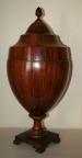 Antique Mahogany Urn Shaped Fitted Cutlery Box - see other photo