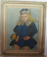 SOLD - A Painting of Karen, oil on canvas, by listed American artist Philip Von Saltza, 1885 - 1980