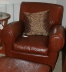 Leather Club Chair and Ottoman
