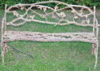 Rare antique Twig/Rustic design bench in cast iron