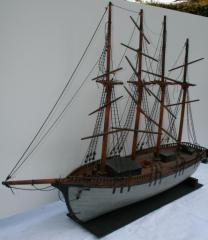 Antique Wooden 4 Mast Sailing Ship Model