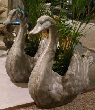 Aluminum Garden Swans.JPG