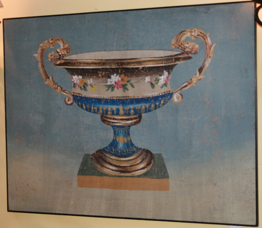 Beautifully painted work of an ornate urn 