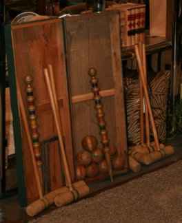 Croquet set, complete with wickets