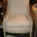 SOLD - One of a Pair of Linen Chairs