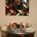 Mirrored Console Table and Italian mosaic Mirror