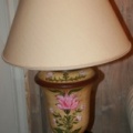 Hand painted wood base table lamp