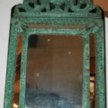 SOLD - Small mirror in metal frame with lovely green patina
