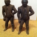 19th century cast iron andirons in the form of George Washington