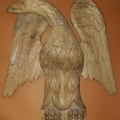 SOLD - Antique hand carved wooden eagle - 24" H  x  21" W