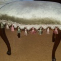 French Louis XV Style Tasseled Foot Stool