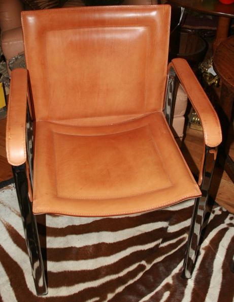 Leather and Chrome Chairs - Set of 6.JPG