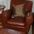 Leather Club Chair and Ottoman