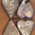 Hinged double heart shaped metal mold for making  the most decadent of sweets for your Valentine.   