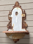 Decorative antique iron lavabo. Originally used to provide water for washing hands, this decorative piece could be ﻿plumbed for its original intent or perhaps add a solar powered fountain pump to create a charming bird bath for your garden or add the soot