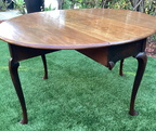 17th century American oval drop leaf table, easily seats eight.