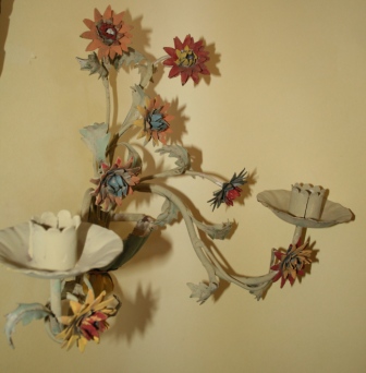 One of a Pair of Flower Sconces