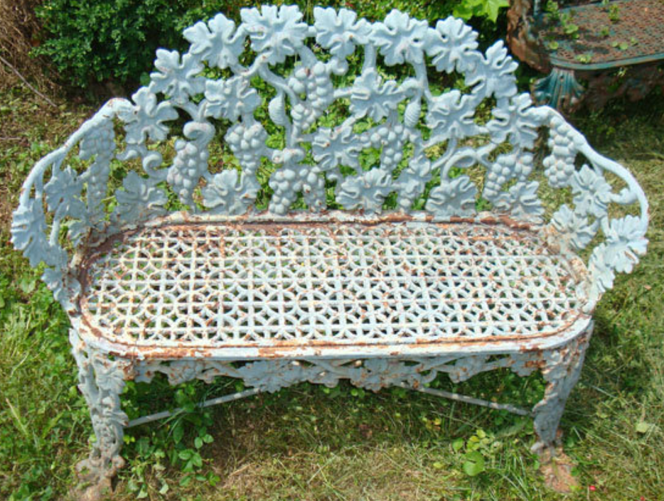 Antique Grape Pattern Garden Bench